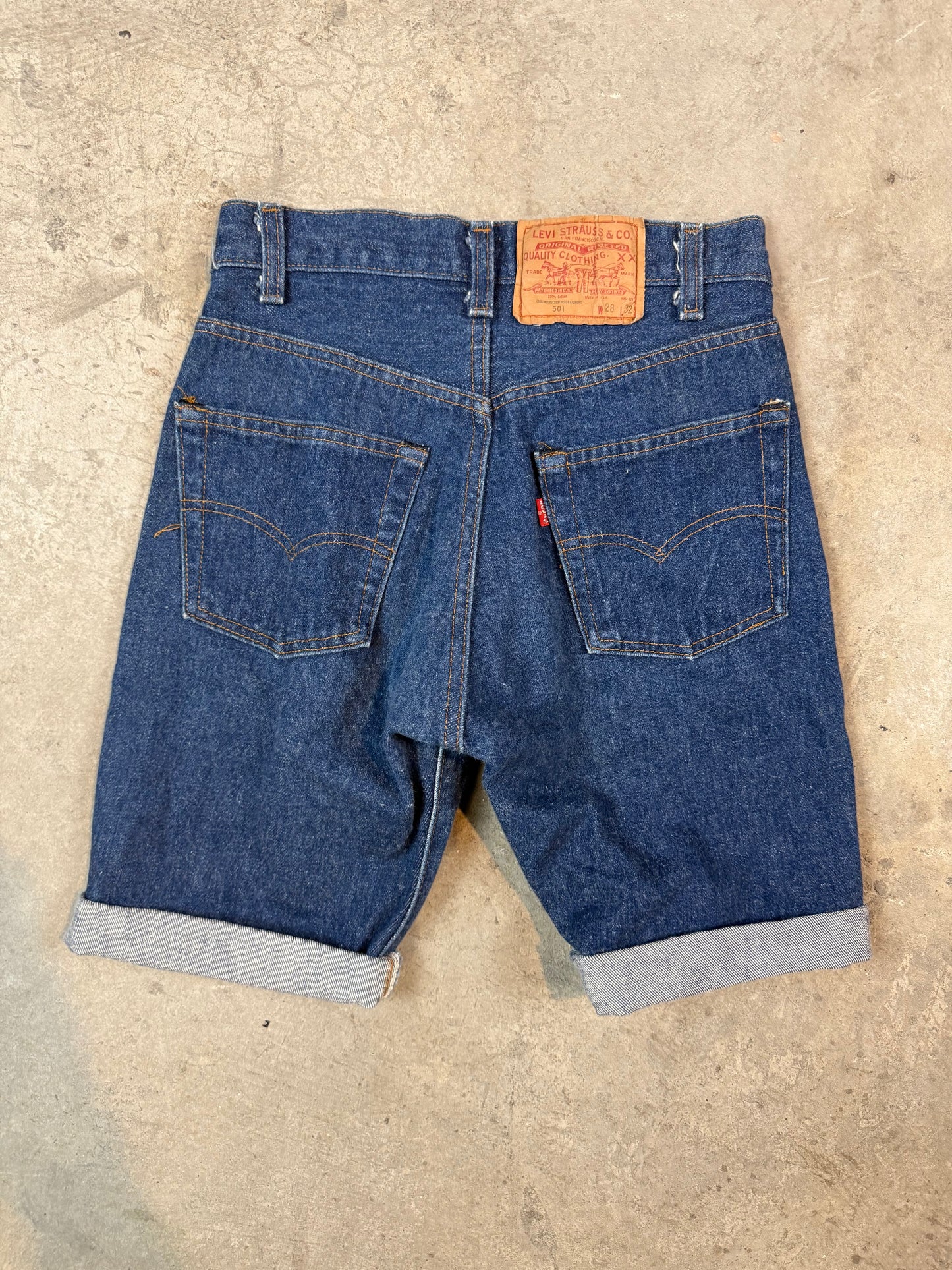 501’s Levi’s Dark Denim shorts