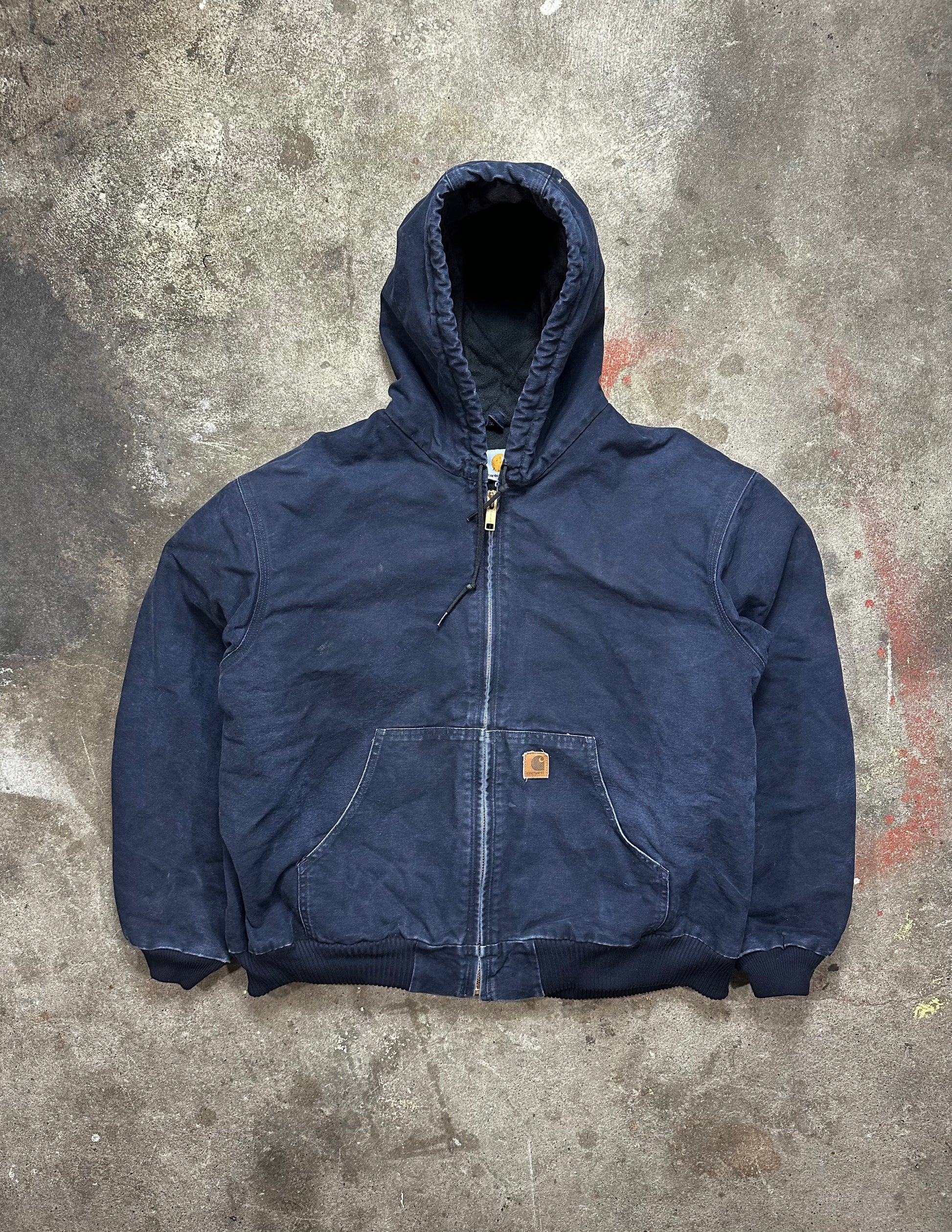 Navy Blue Carhartt Hooded Jacket – RebornVintageUt